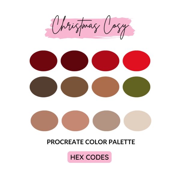 Christmas Cosy palette de couleurs pour Procreate